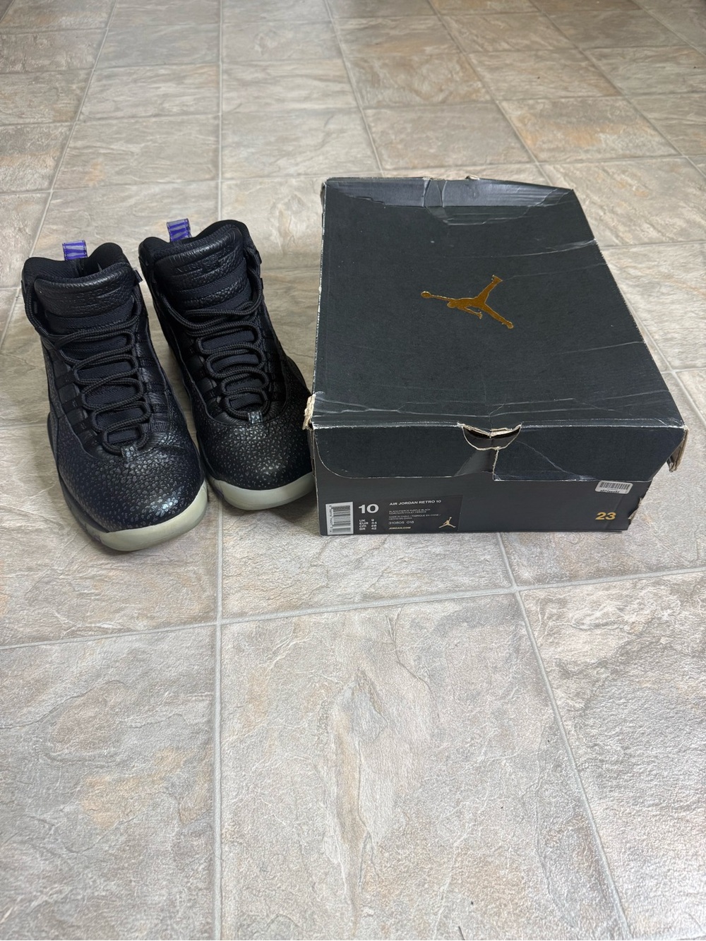 Air Jordan 10 Retro Paris Mens Shoe Size 10 Black 310805-018 Preowned